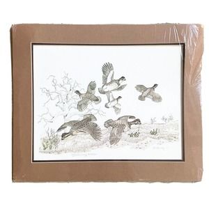 GENE MURRAY, “Quails” Lithograph Signed 22”X18” Print, 1977 305/700